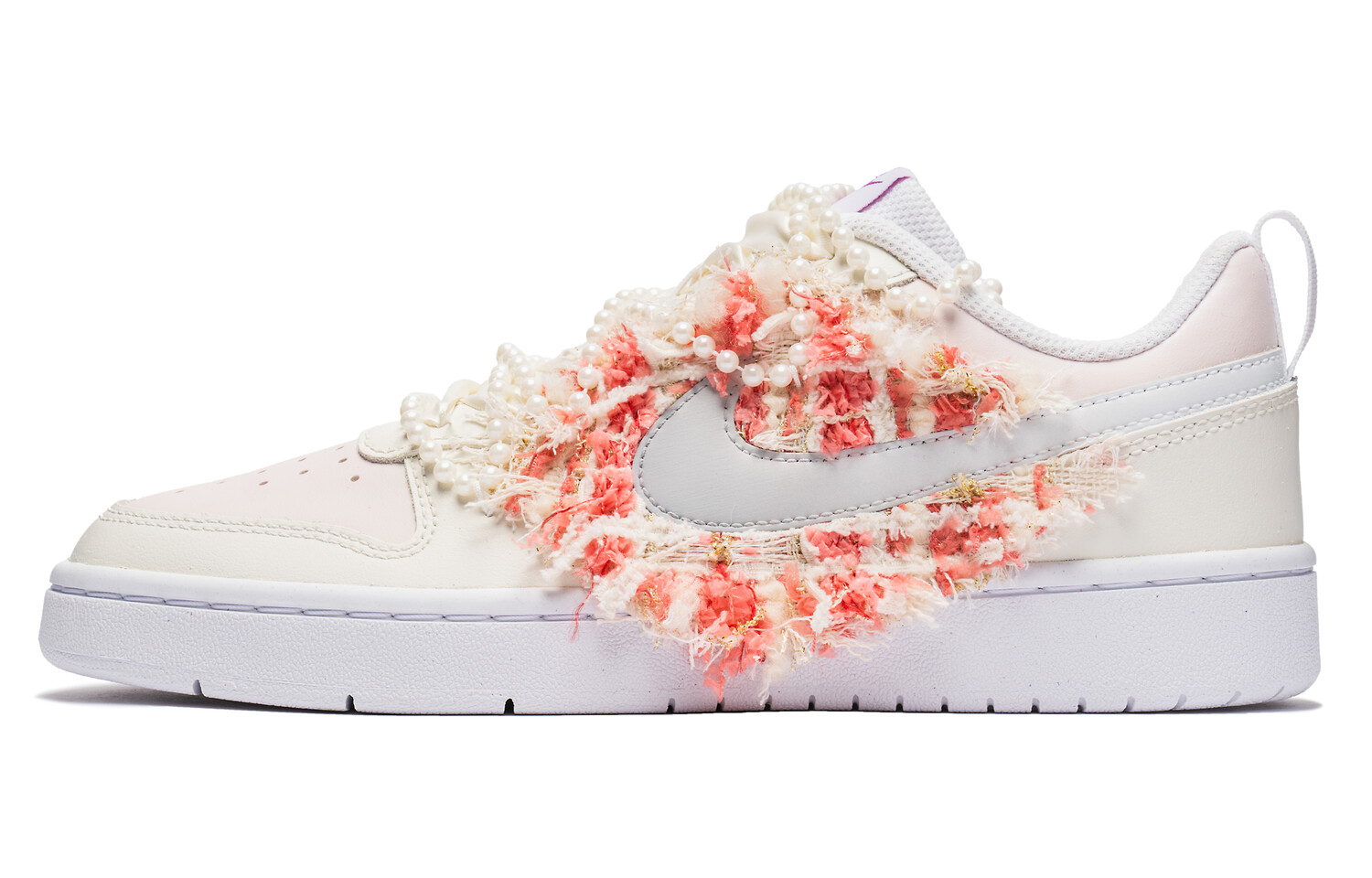 

Кроссовки Nike Court Borough Skateboarding Shoes Women's Low-top White, фуксия