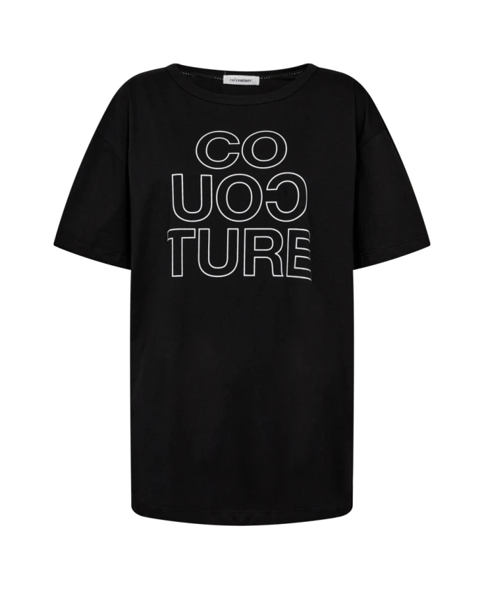 

Футболка оверсайз с белым принтом Co'Couture, черный