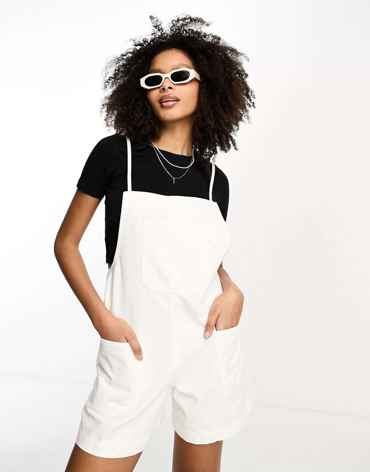 

Белый джинсовый комбинезон ASOS