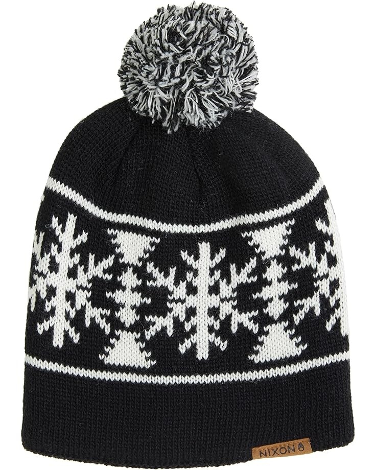 

Шапка Nixon Meister Wool Pom Beanie, черный/белый