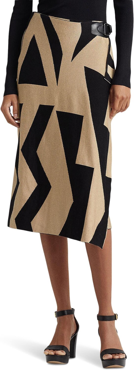 

Юбка-карандаш из смесового хлопка Petite с геопринтом LAUREN Ralph Lauren, цвет Black/Tan