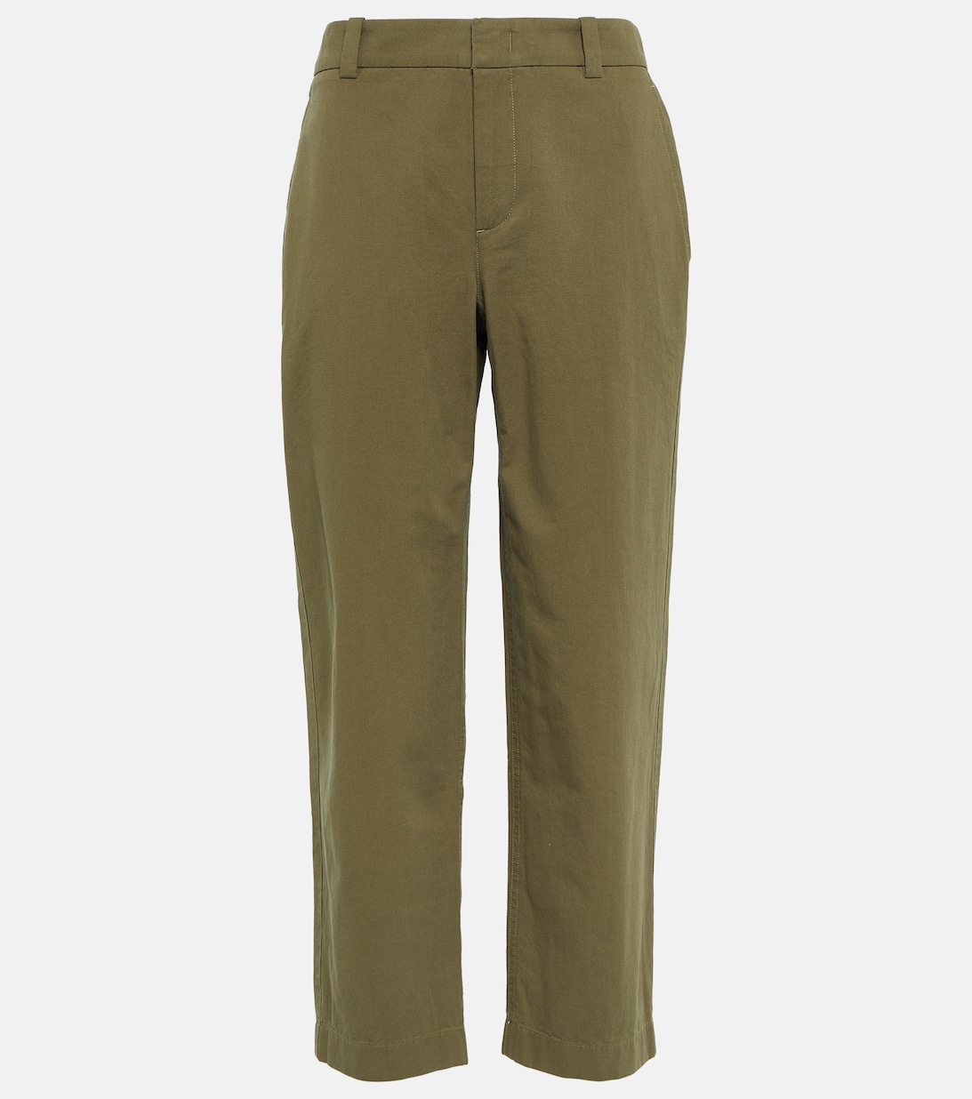 Укороченные хлопковые брюки со средней посадкой VINCE, бежевый finn flare хлопковые мужские брюки со средней посадкой