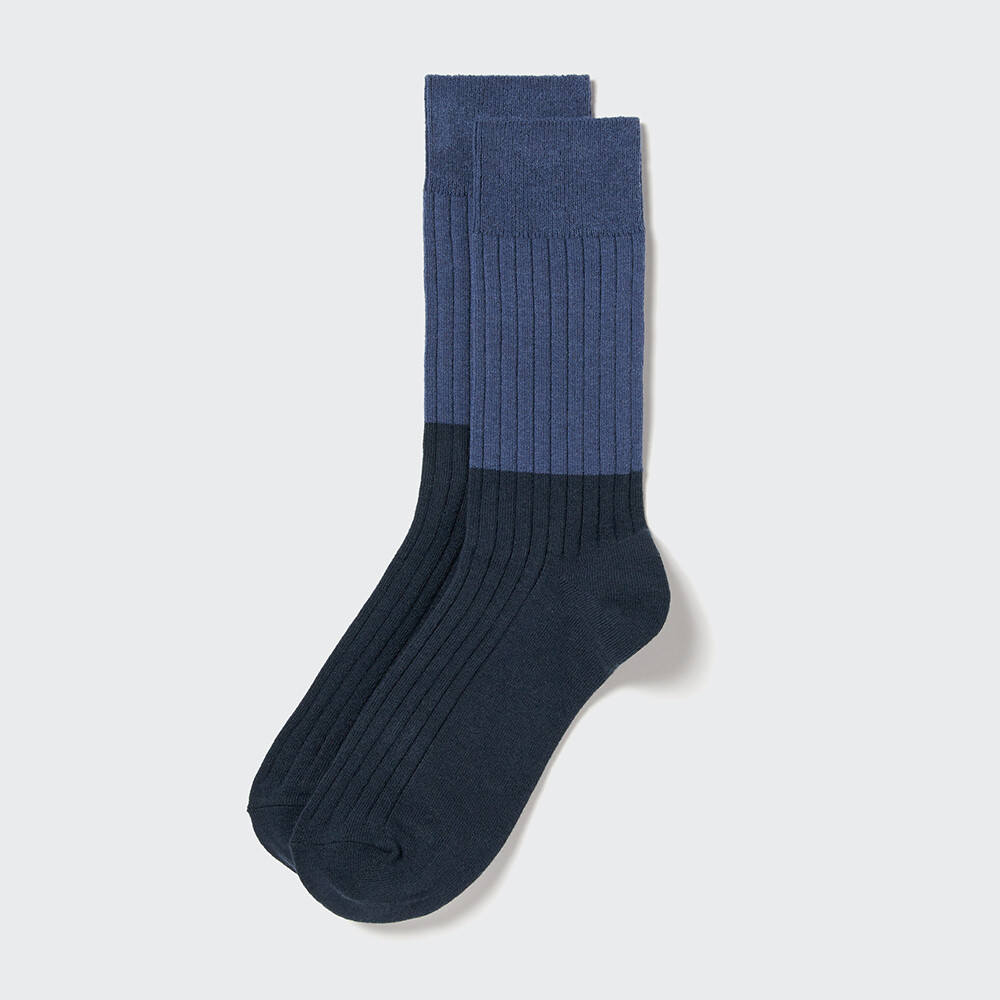 

Мужские носки Uniqlo HEATTECH ребристые, темно-синий