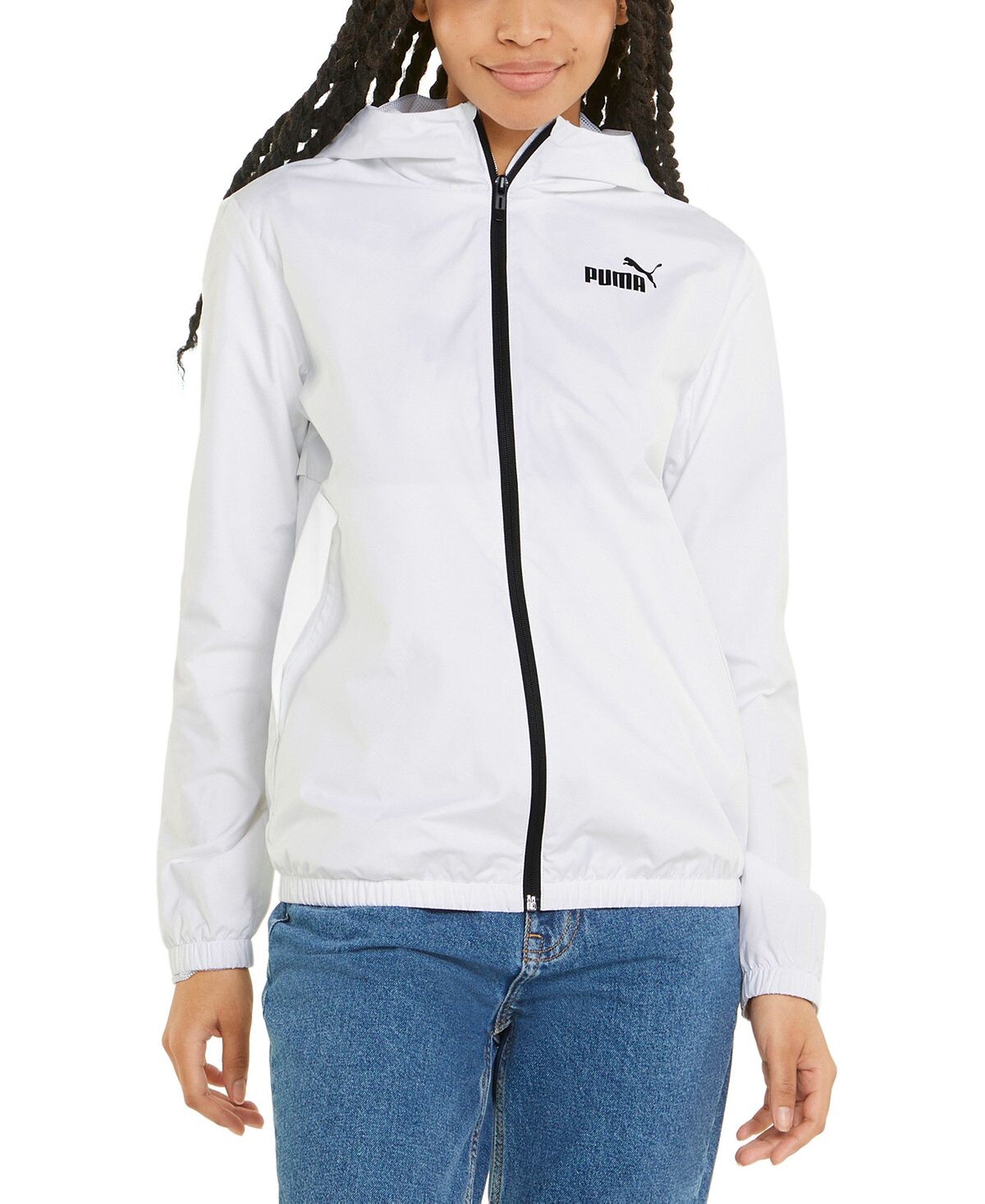 

Женская однотонная ветровка с молнией спереди Essentials Puma, белый