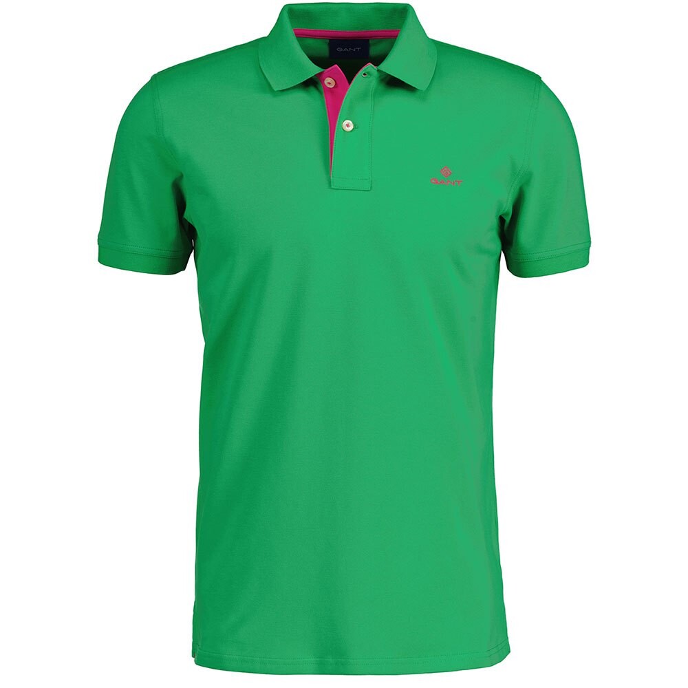 

Поло с коротким рукавом Gant Collar De Contraste Pique Rugger, зеленый