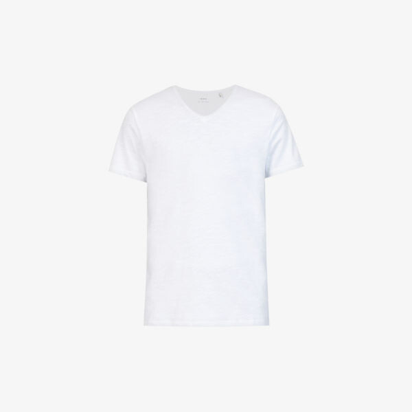 

Футболка из хлопкового джерси с круглым вырезом и фирменным принтом Ikks, цвет blanc