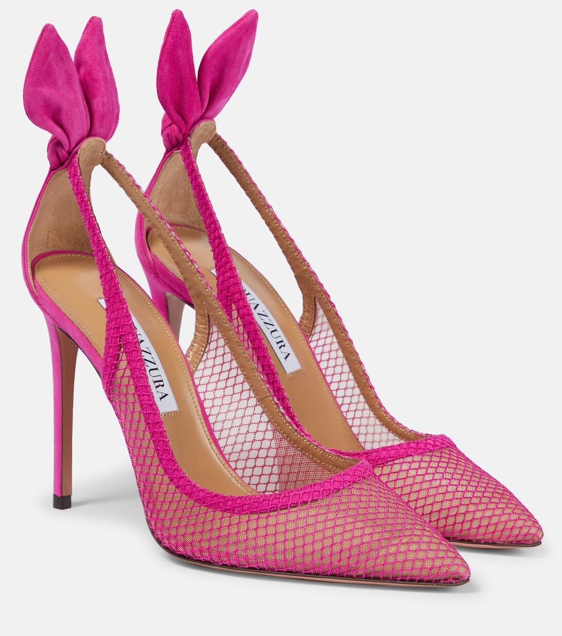 

Сетчатые туфли Bow Tie и замшевые туфли 105 Aquazzura, розовый
