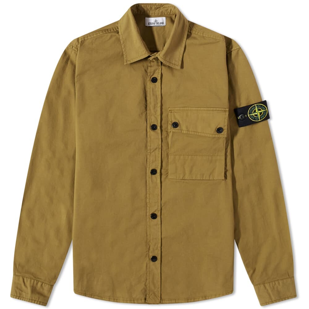

Stone Island Supima Хлопковая твиловая рубашка на пуговицах стрейч-TC
