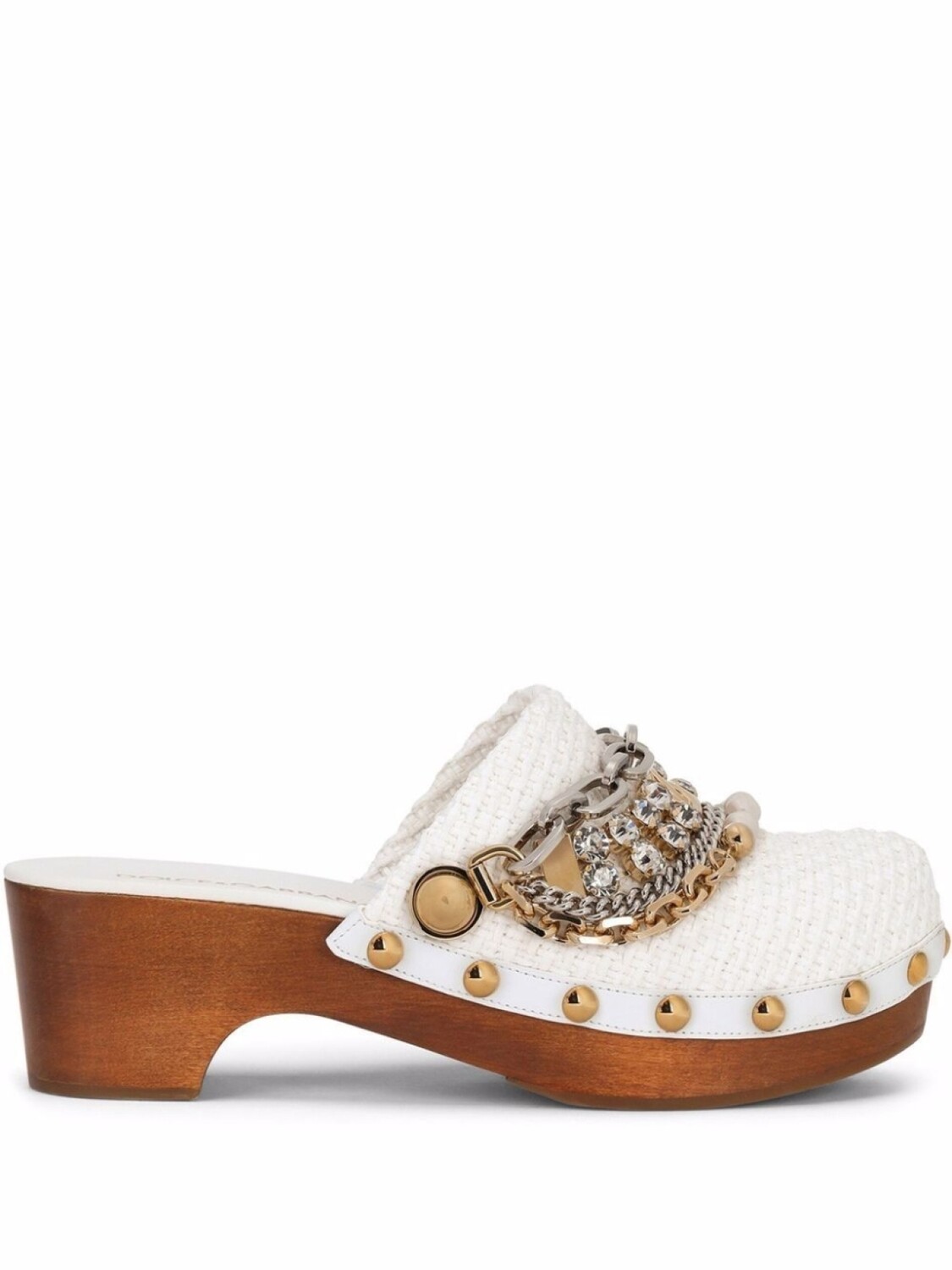 

Dolce & Gabbana мюли с цепочкой, белый