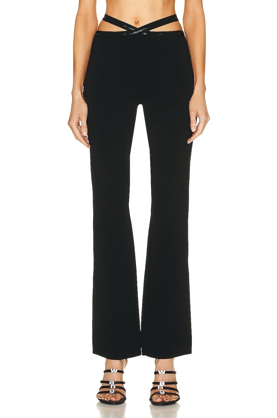 

Брюки Alexander Wang Criss Cross Logo Legging, черный