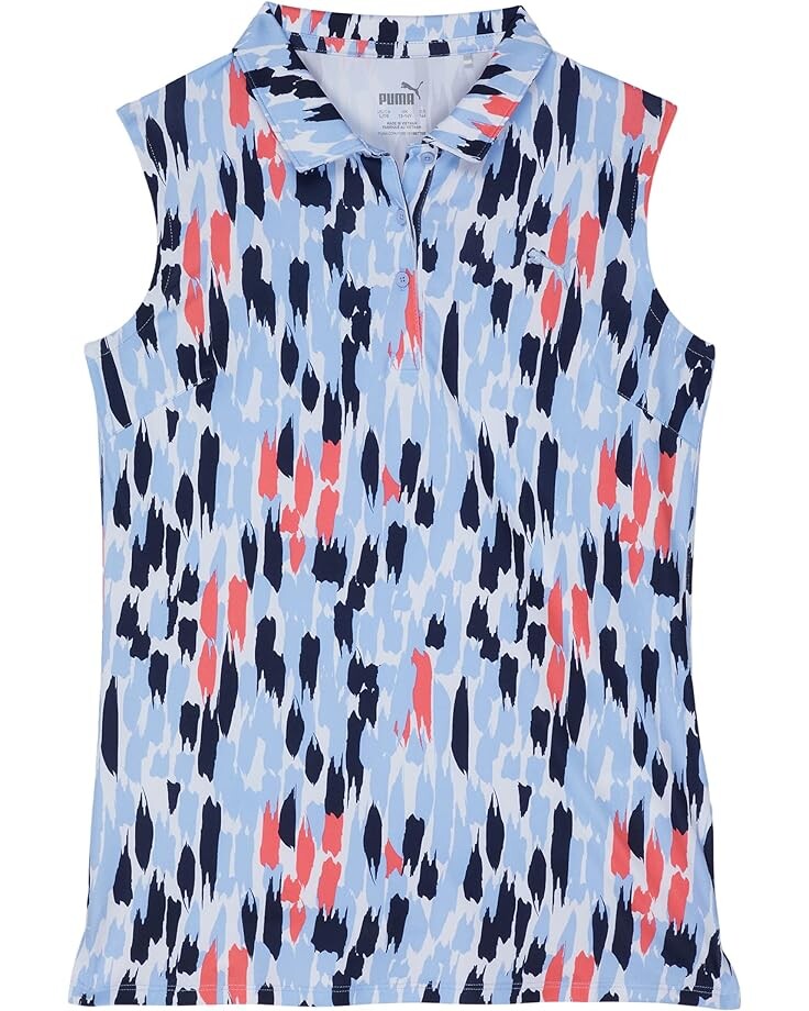 

Поло Puma Cloudspun Three Brush Sleeveless Polo, цвет Serenity/Rapture Rose