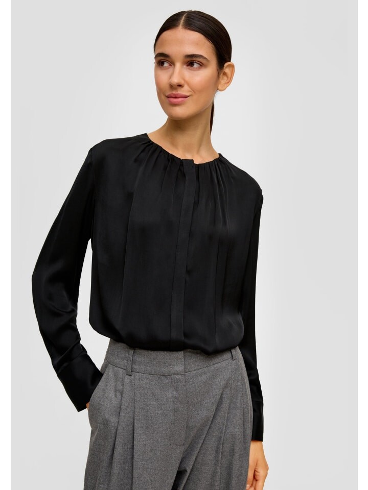 

Блуза sOliver BLACK LABEL langarm, черный