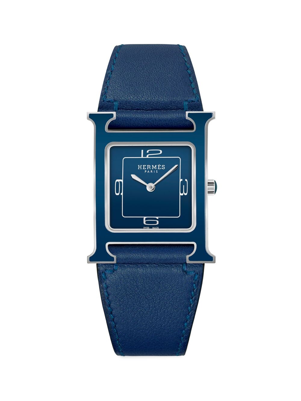 

Часы Heure H из нержавеющей стали и кожаного ремешка HERMÈS, зеленый