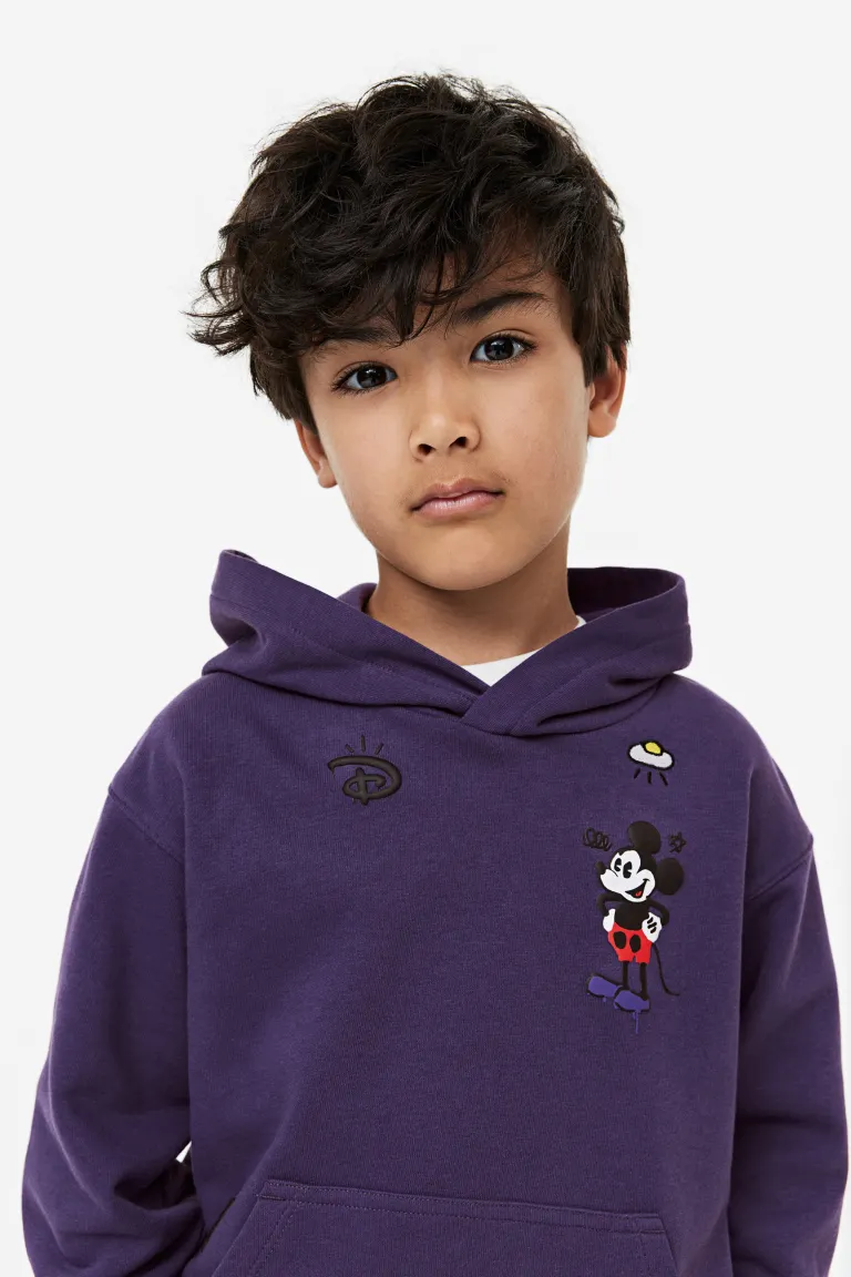 

Толстовка с капюшоном и мотивом H&M, фиолетовый