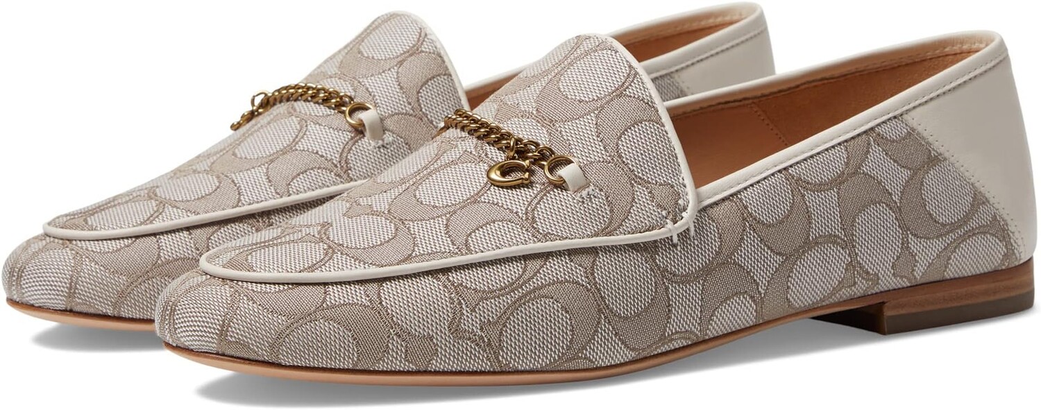 

Лоферы Hanna Signature Jacquard Loafer COACH, цвет Stone/Chalk