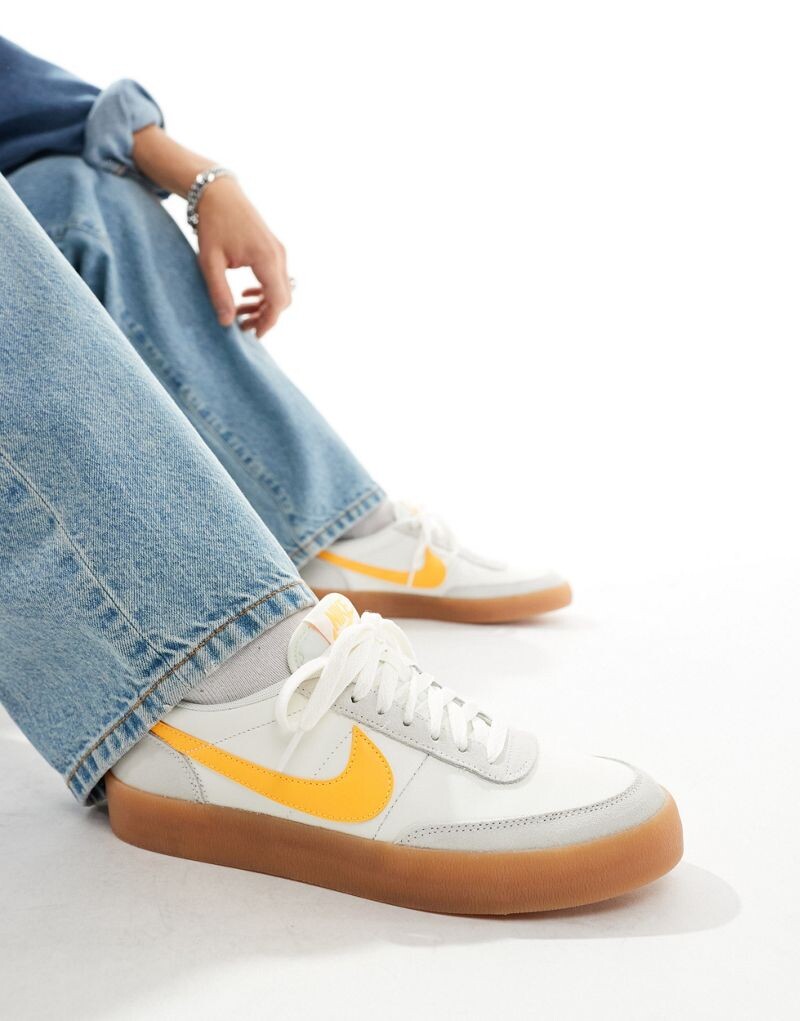 

Бело-желтые кожаные кроссовки Nike Killshot 2