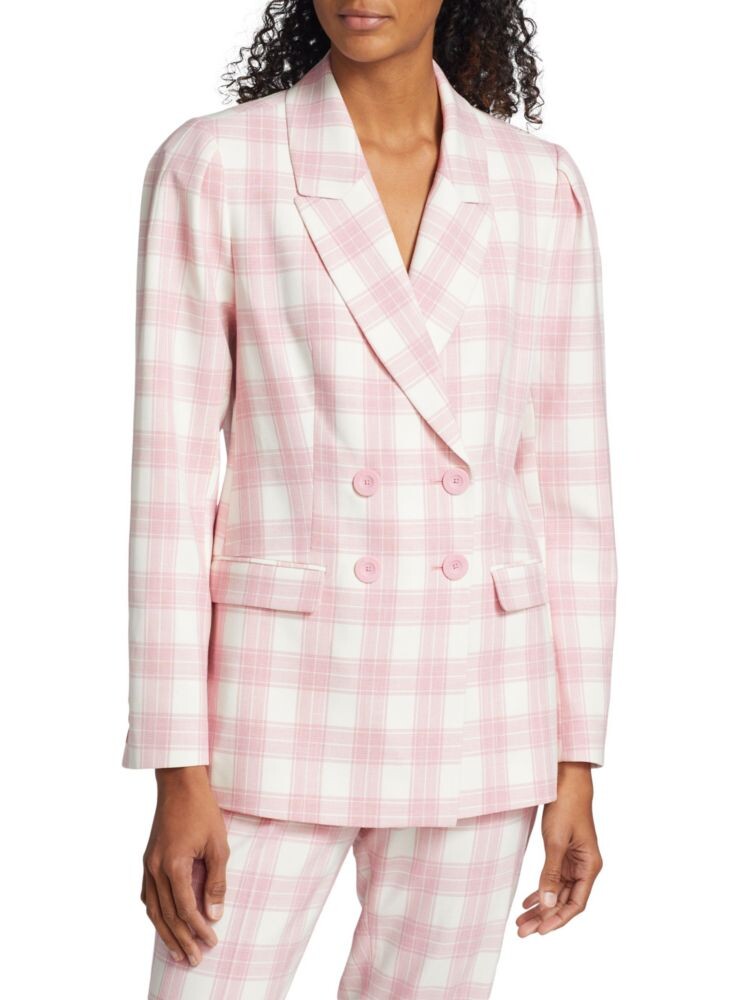 

Клетчатый пиджак Amelia Elie Tahari, цвет Pink White Plaid
