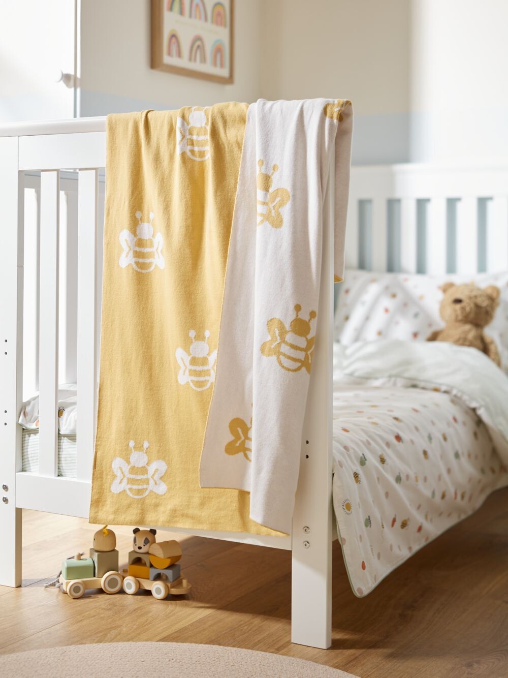 

Двустороннее хлопковое одеяло John Lewis Oh My Darling Bee, 100 x 75 см