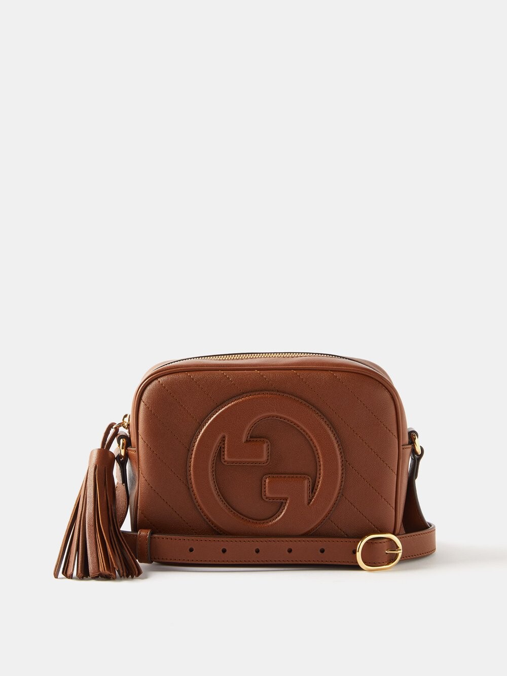 

Маленькая кожаная сумка через плечо blondie Gucci, коричневый