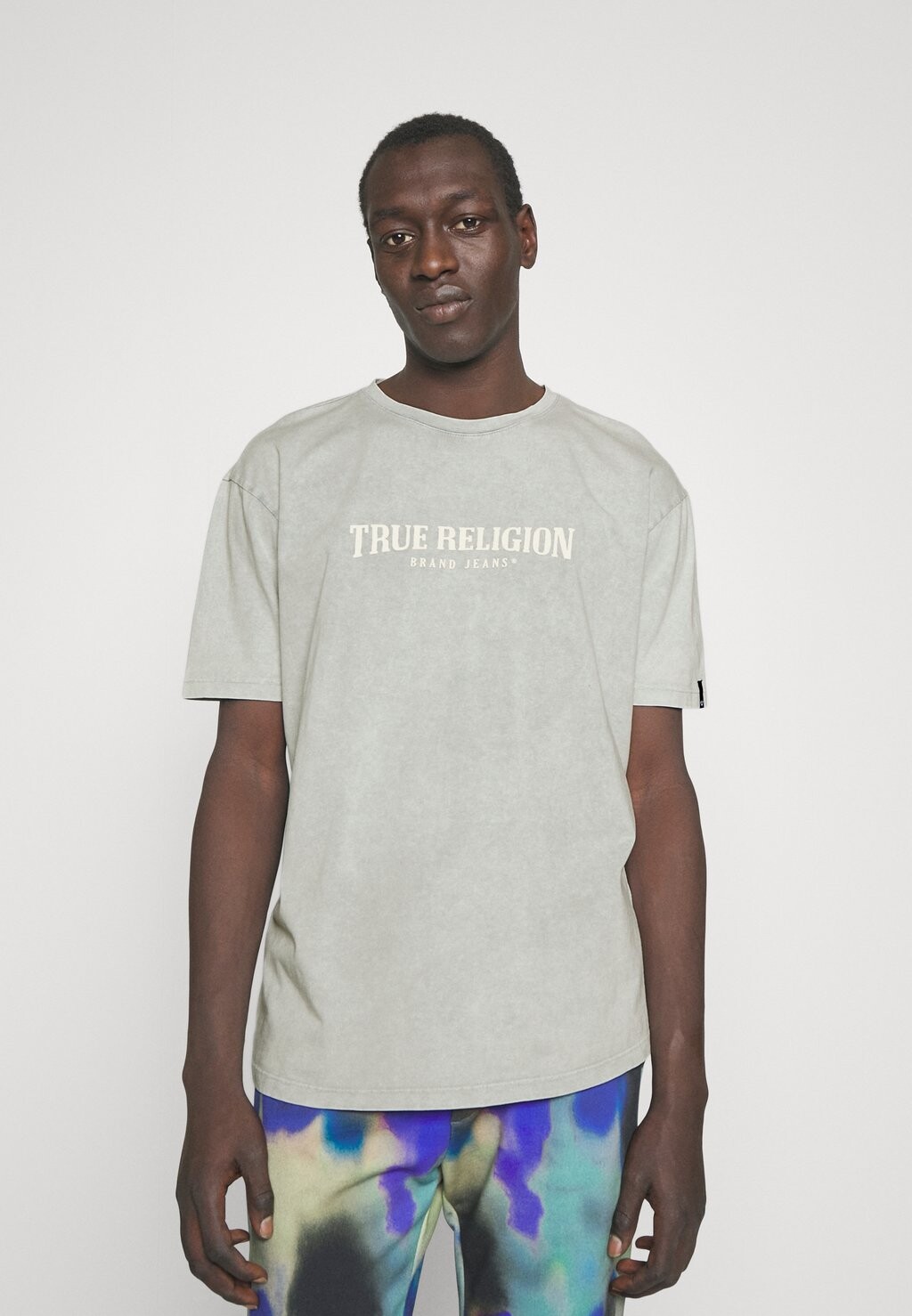 

Футболка с принтом True Religion, серо-голубой, Синий