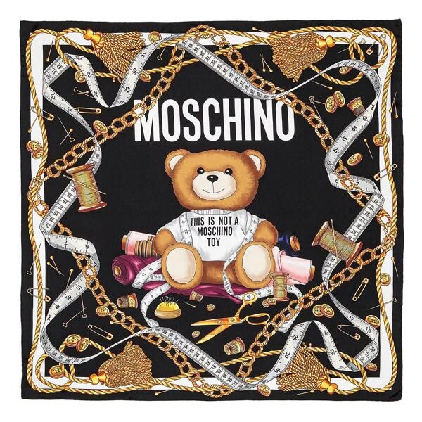 

Шарф scarf 90x90 cm Moschino, черный