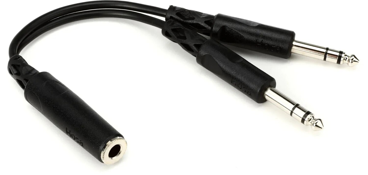 

Y-кабель Hosa YPP-308 — гнездо TRS 1/4 дюйма на двойной штекер TRS 1/4 дюйма