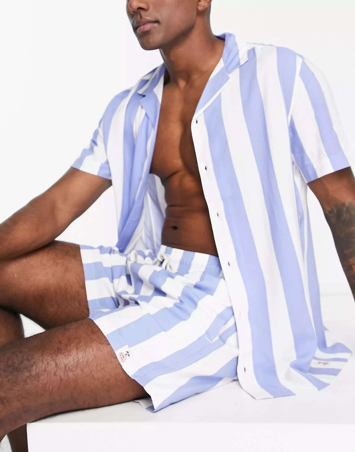 

Пляжная рубашка Hunky Trunks в голубую полоску