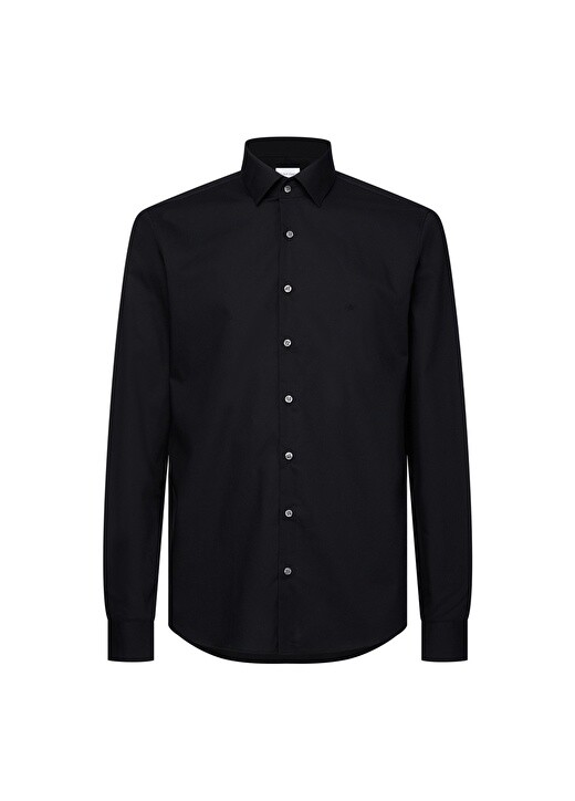

Черная мужская рубашка с воротником на пуговицах Slim Fit Calvin Klein