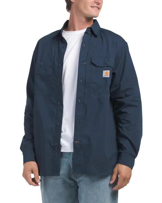 

Рубашка свободного кроя из тканой ткани Force Carhartt, темно-синий