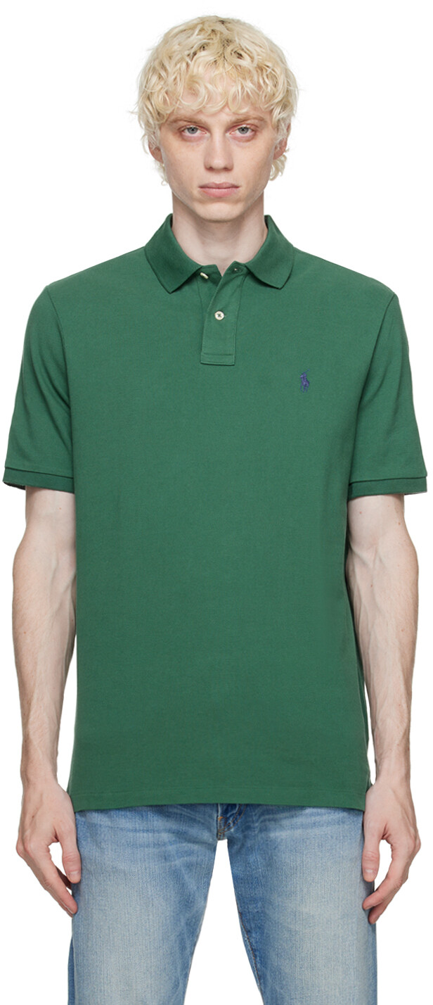 

Зеленая футболка-поло с вышивкой Polo Ralph Lauren, Зеленый