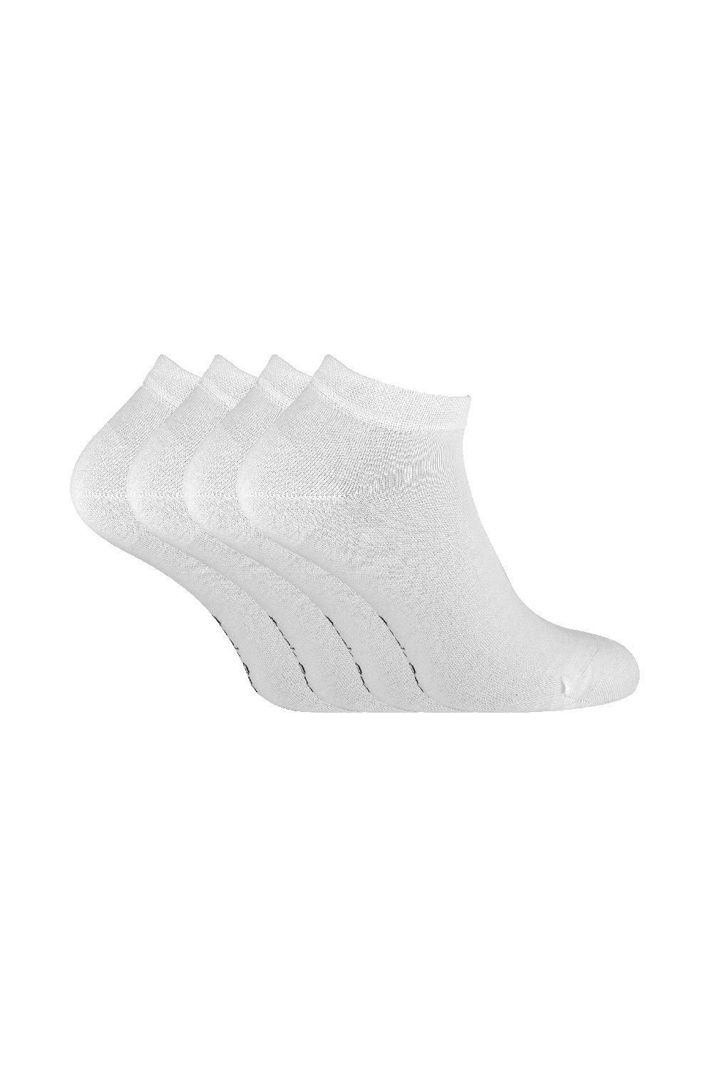 4 пары мягких бамбуковых дышащих низких спортивных носков до щиколотки Sock Snob, белый
