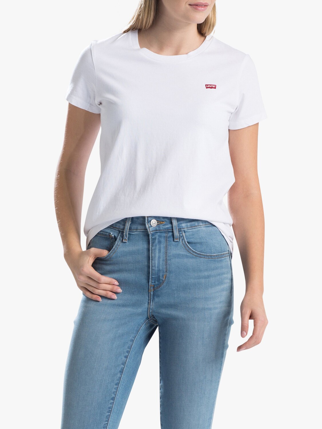 

Хлопковая футболка с логотипом Levi's The Perfect Chest, белая, Белый