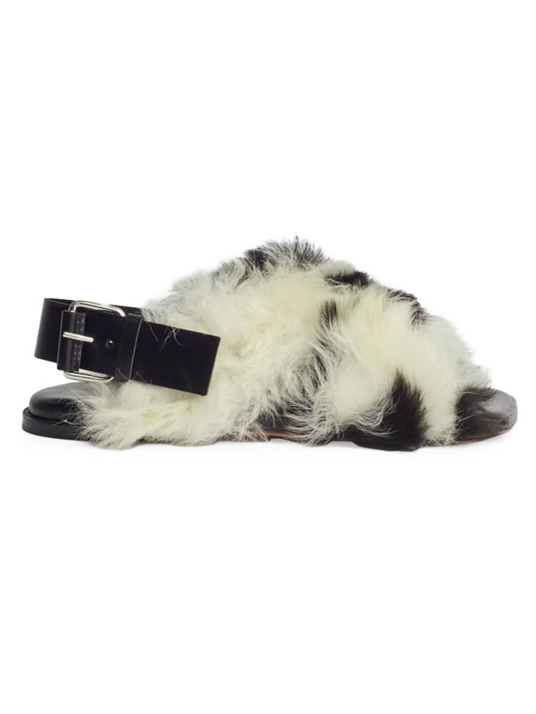 

Сандалии из овчины с ремешком на пятке Proenza Schouler, цвет Cream Black