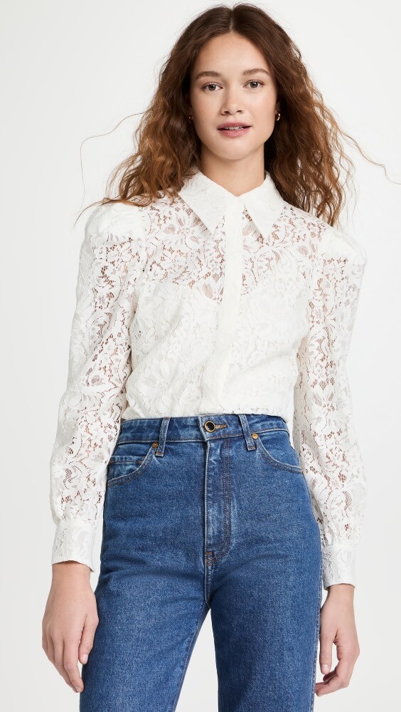 

Блуза L'AGENCE Jenica Lace, слоновая кость