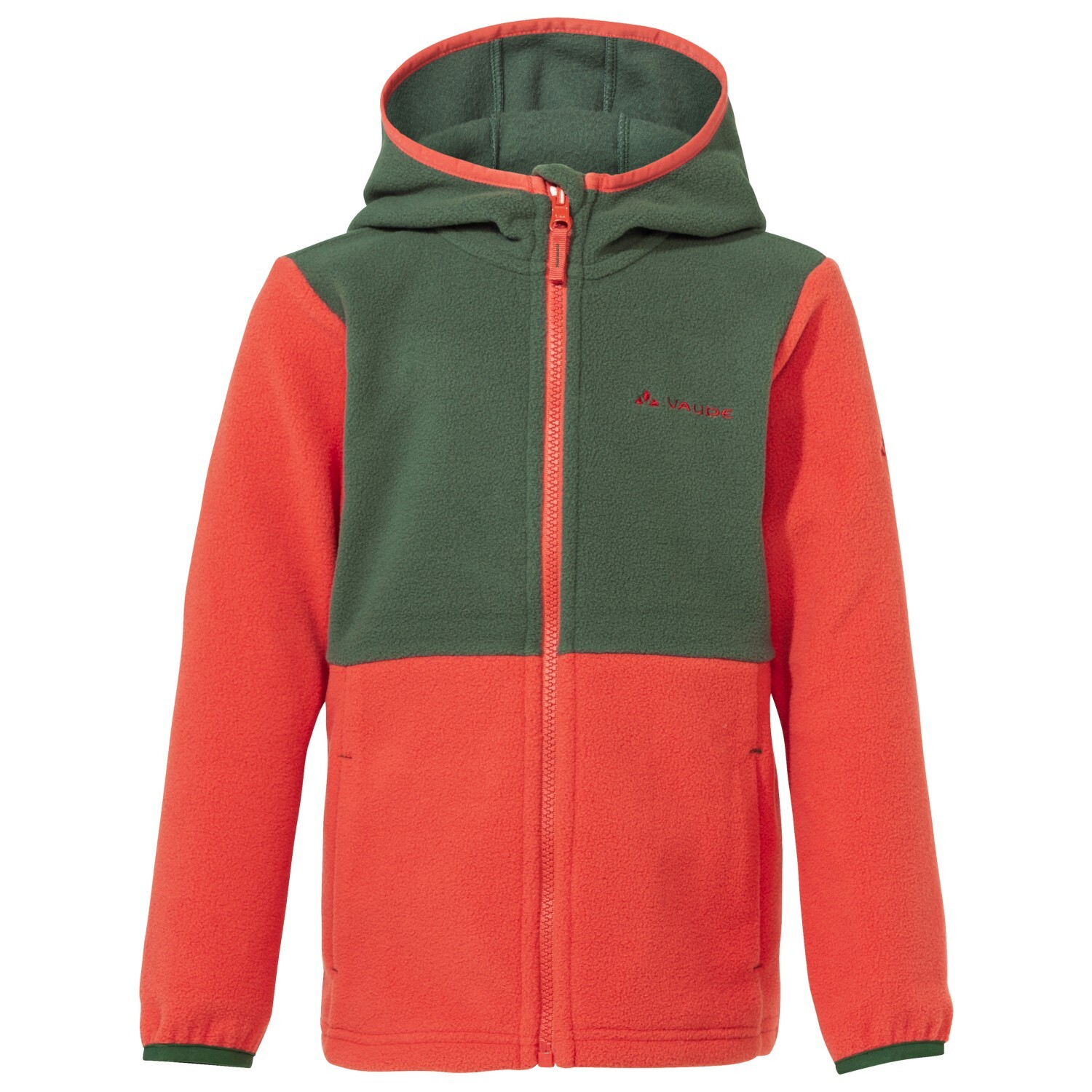 Флисовая жилетка Vaude Kid's Pulex Hooded II, цвет Hotchili/Woodland