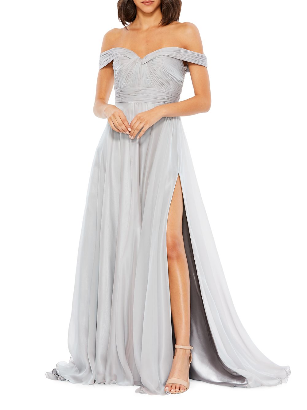 Платье трапециевидной формы с открытыми плечами Mac Duggal