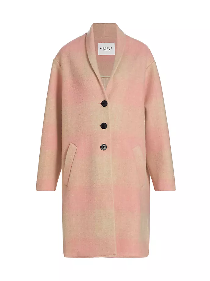 Однобортное пальто в клетку Gabriel Isabel Marant Étoile, светло-розовый