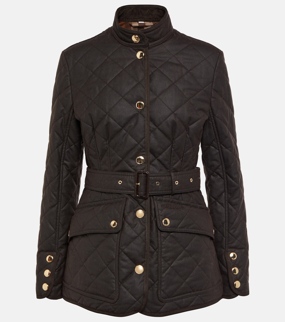 

Утепленная стеганая куртка из хлопка BURBERRY, коричневый