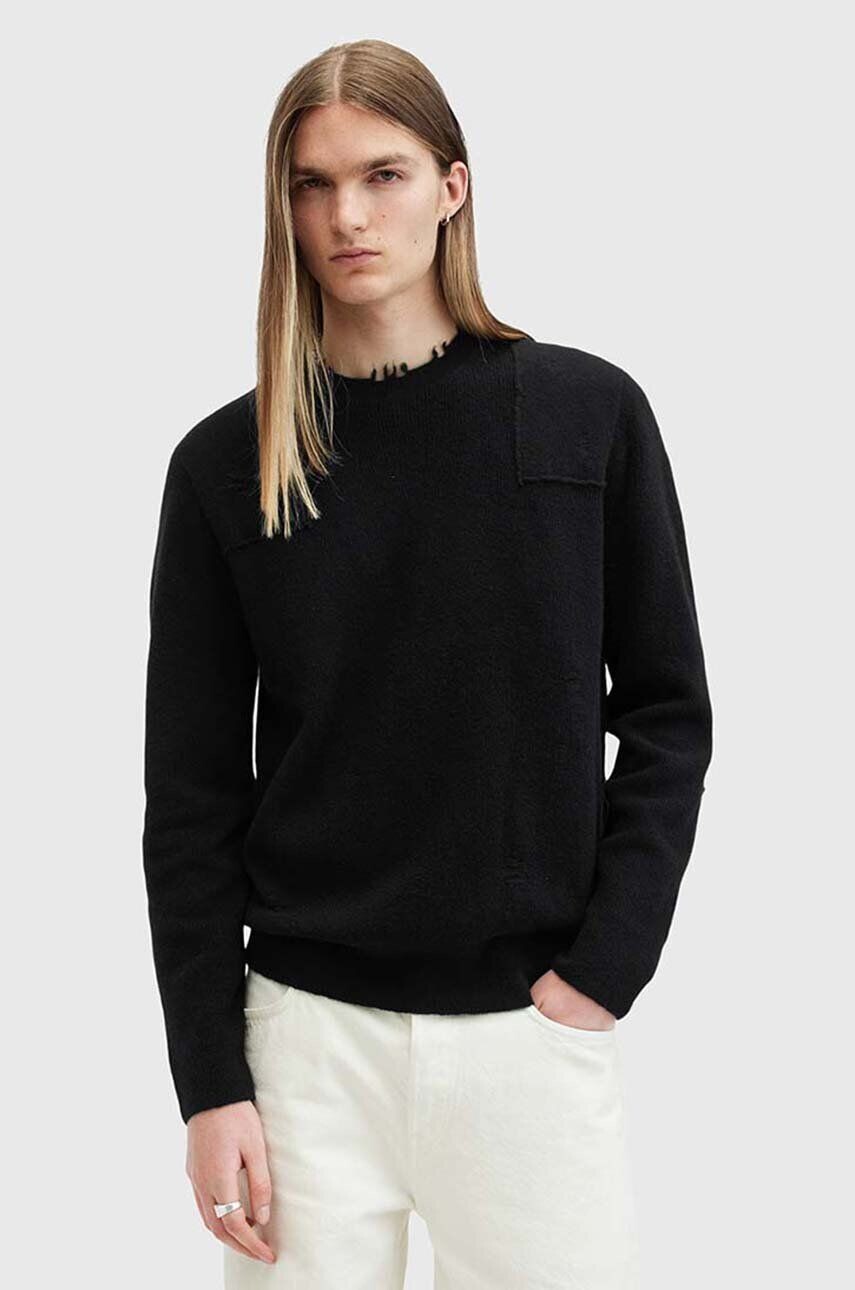 

Свитер AllSaints из шерсти POINTER CREW, черный