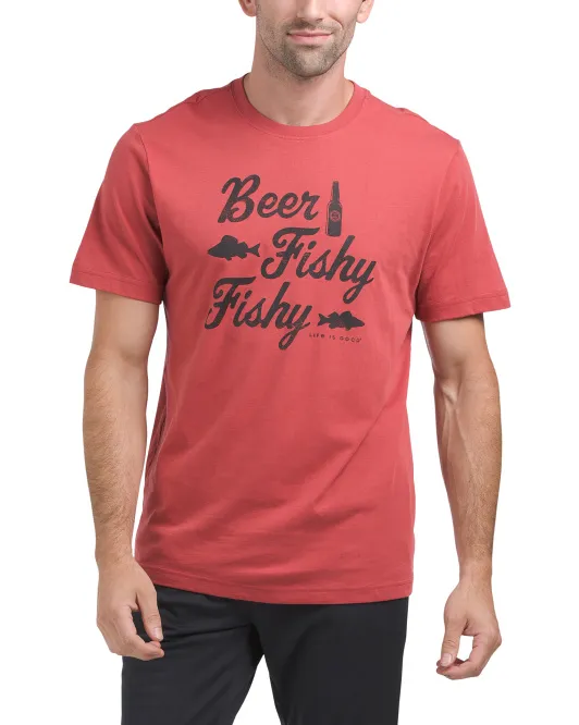 

Классическая футболка Beer Fishy Fishy Life Is Good, красный