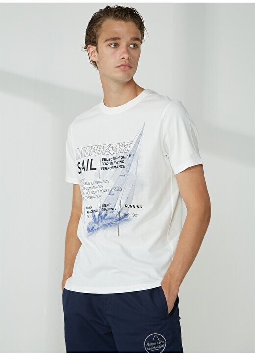 

Простая белая мужская футболка с круглым вырезом RIG T-SHIRT Murphy&Nye, белый
