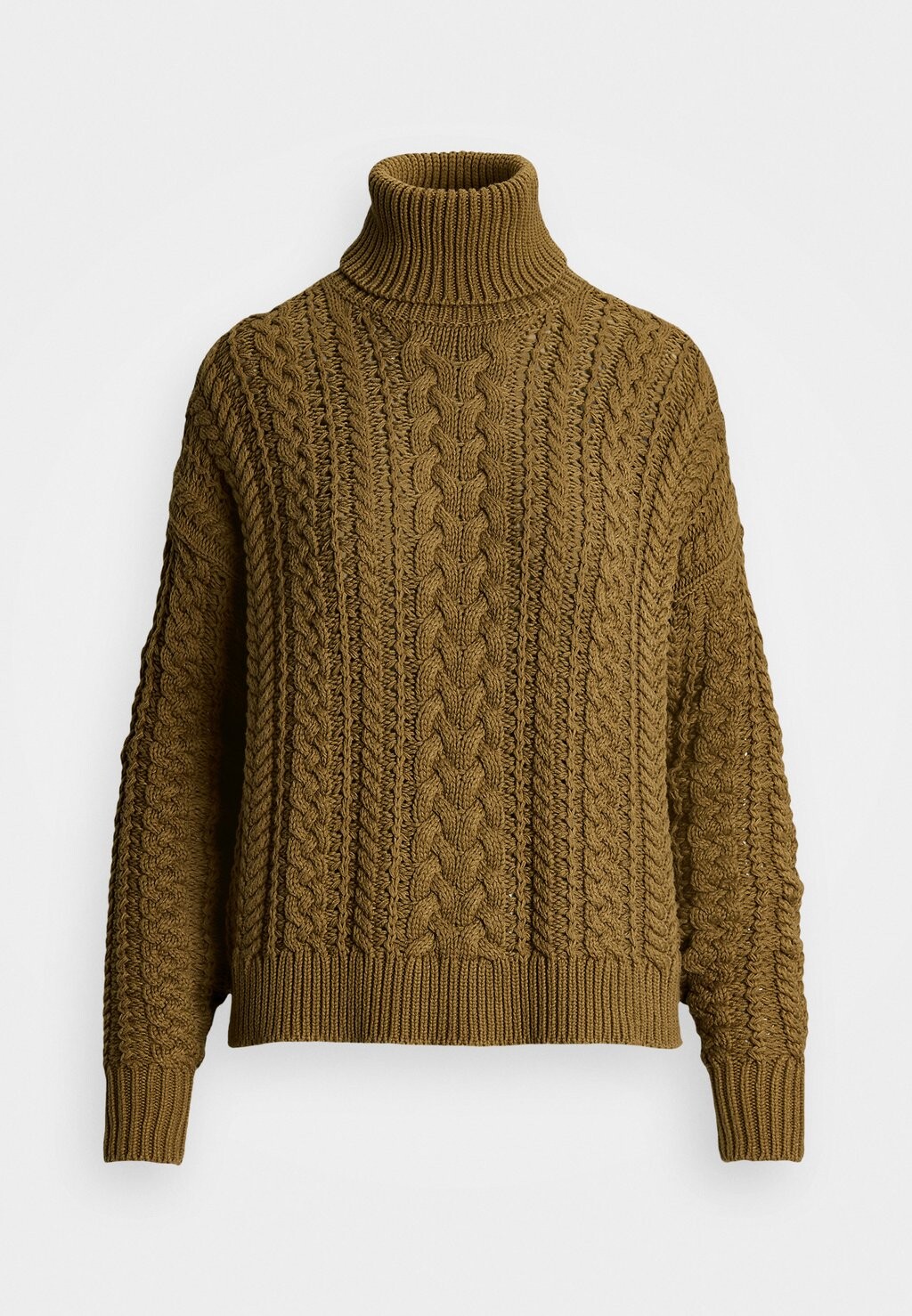 

Джемпер CABLE KNIT COTTON BLEND ROLL NECK Lauren Ralph Lauren, цвет Tan