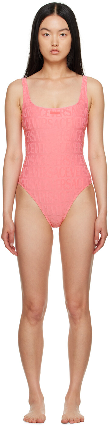 

Розовый цельный купальник Dua Lipa Edition Versace Underwear