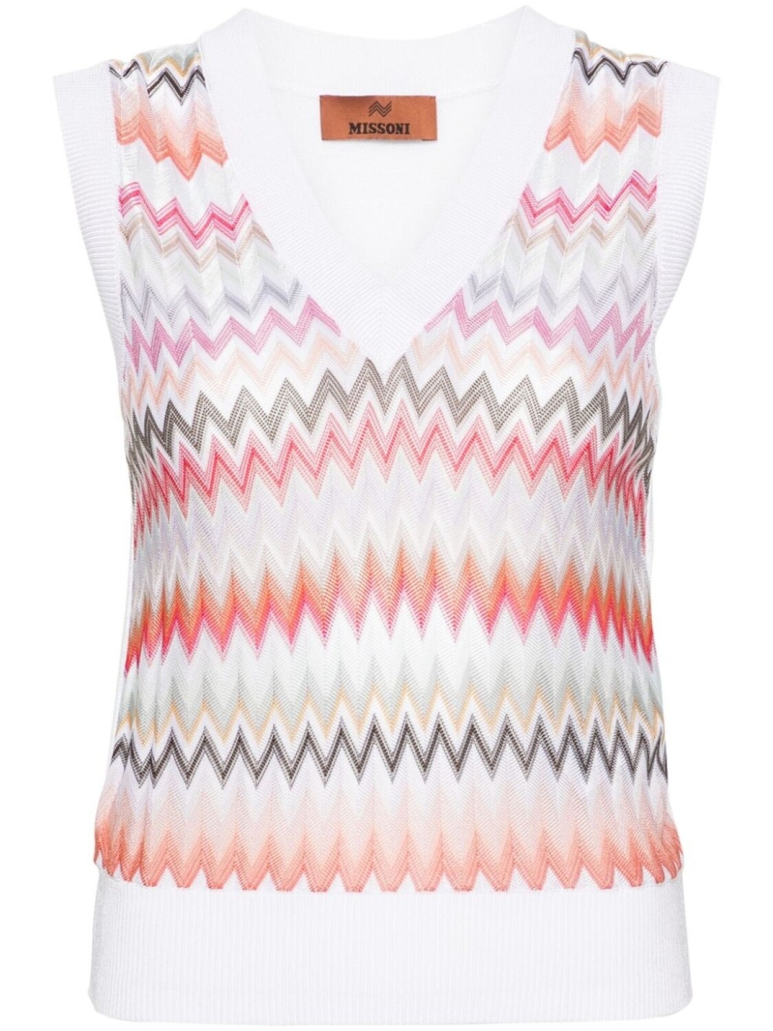 

Missoni вязаный жилет с V-образным вырезом, белый