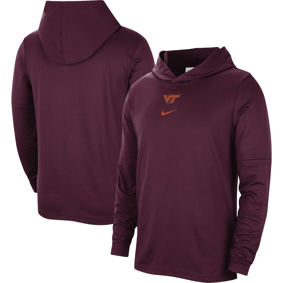 

Футболка с длинным рукавом Nike Virginia Tech Hokies, бордовый