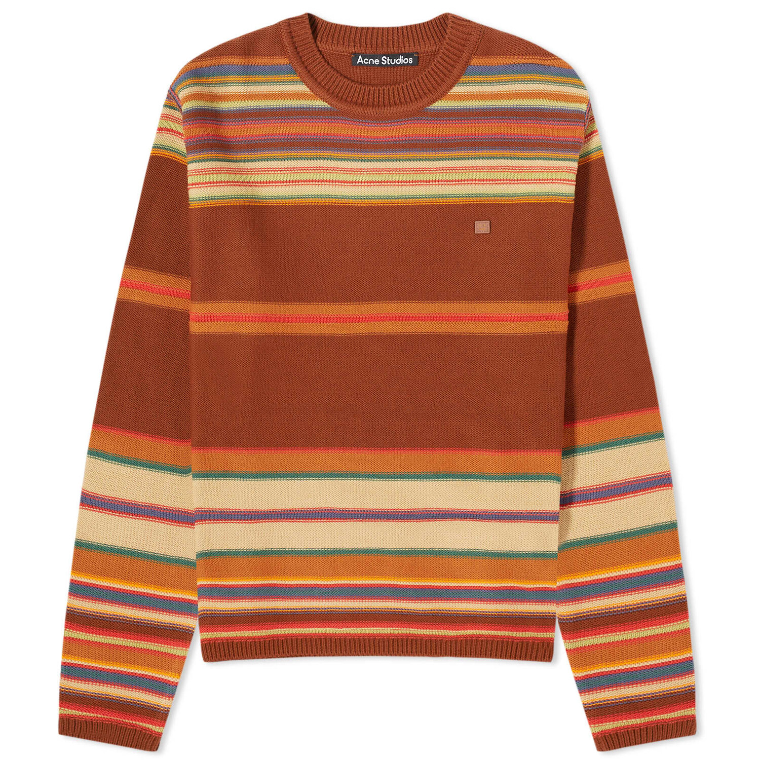 

Джемпер Acne Studios Kenzil Stripes Face, цвет Cinnamon Brown & Multi