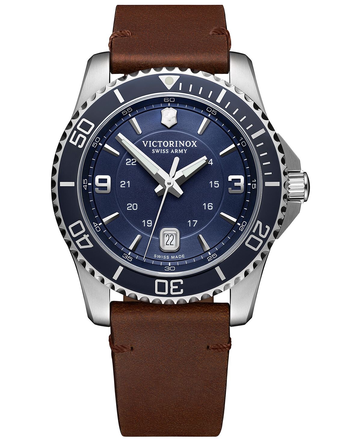 

Мужские часы Maverick с коричневым кожаным ремешком, 43 мм Victorinox