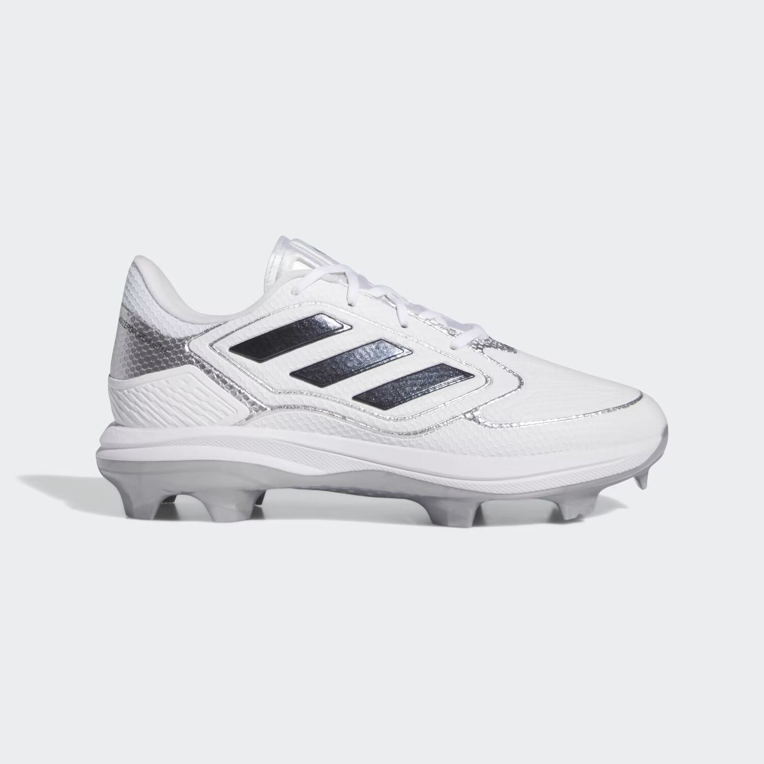 

Бутсы Adizero PureHustle 3 из ТПУ Adidas, цвет Cloud White/Core Black/Silver Metallic