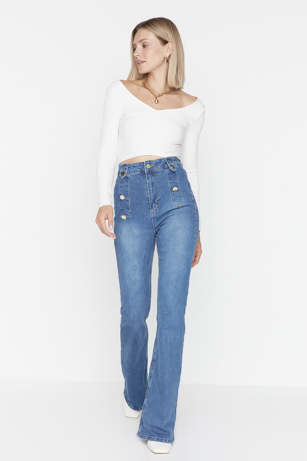 

Джинсы - Синий - Bootcut Trendyol, синий
