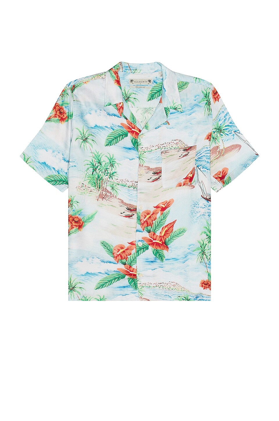 

Рубашка ALLSAINTS Catalina Short Sleeve, синий
